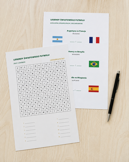 Mistrz Futbolu - Pakiet 2 części krzyżówek i łamigłówek piłkarskich. Ponad 100 stron piłkarskich wyzwań (Wersja Cyfrowa PDF)