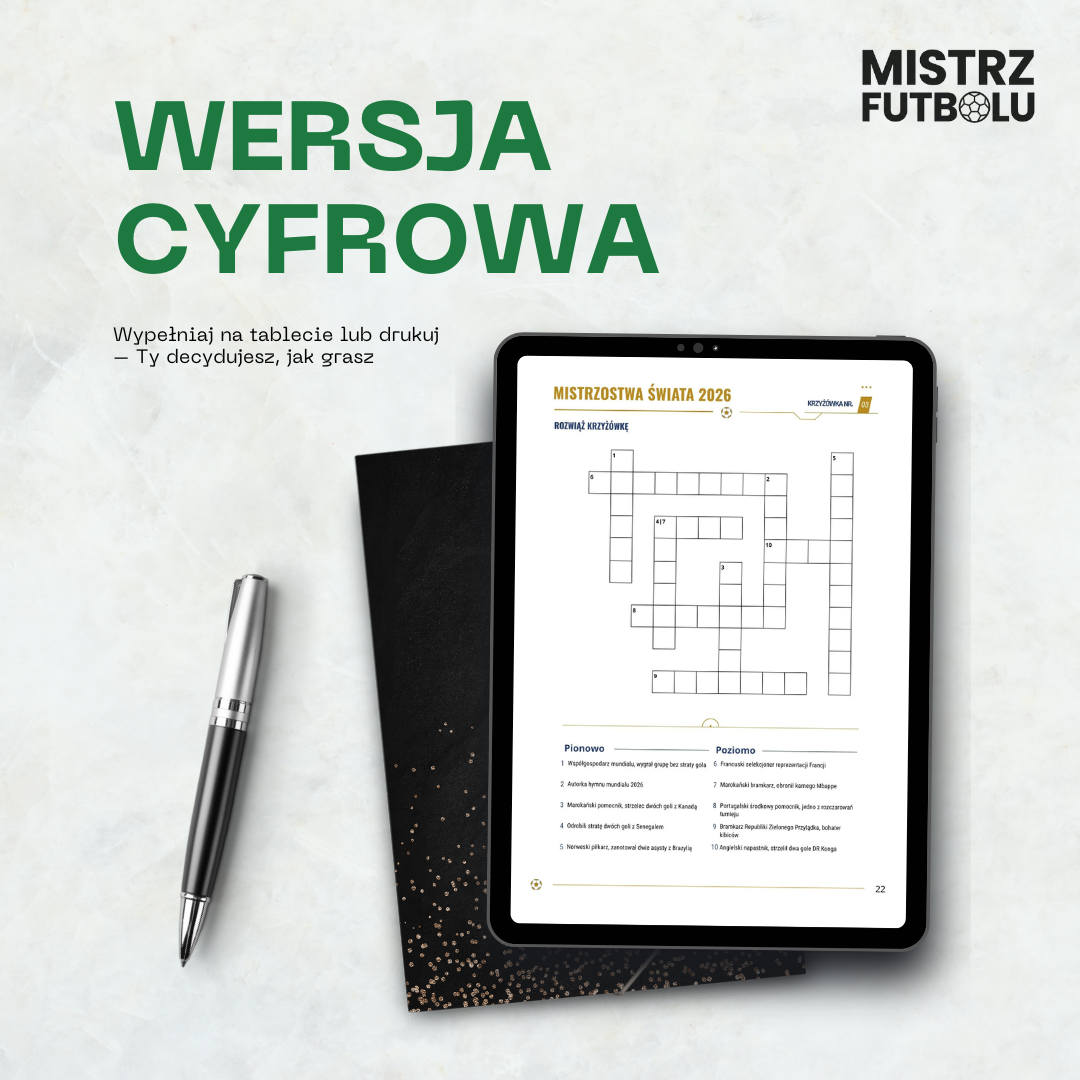 Mistrz Futbolu – Krzyżówki i Łamigłówki Piłkarskie. Podsumowanie Mistrzostw Świata 2026. (Wersja Cyfrowa PDF)