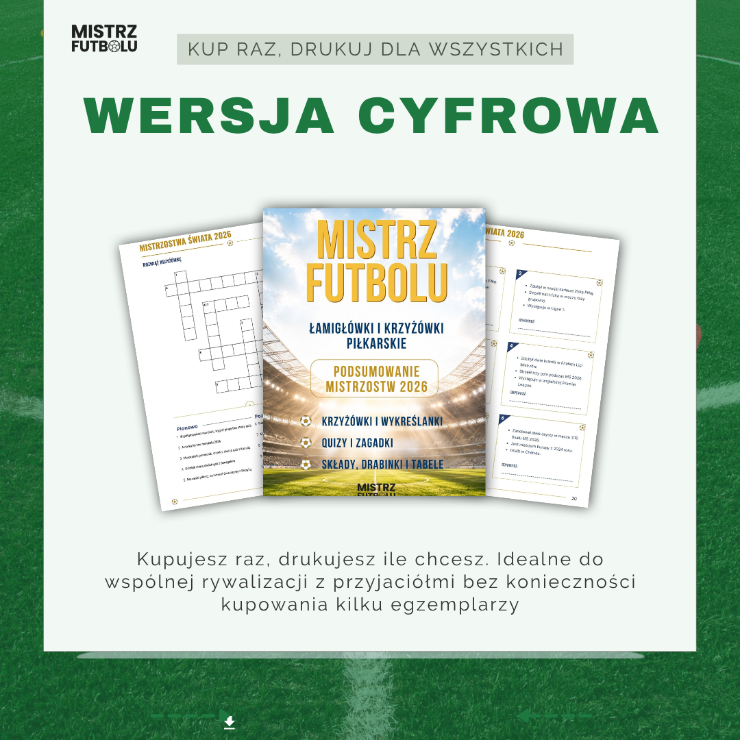 Mistrz Futbolu – Krzyżówki i Łamigłówki Piłkarskie. Podsumowanie Mistrzostw Świata 2026. (Wersja Cyfrowa PDF)